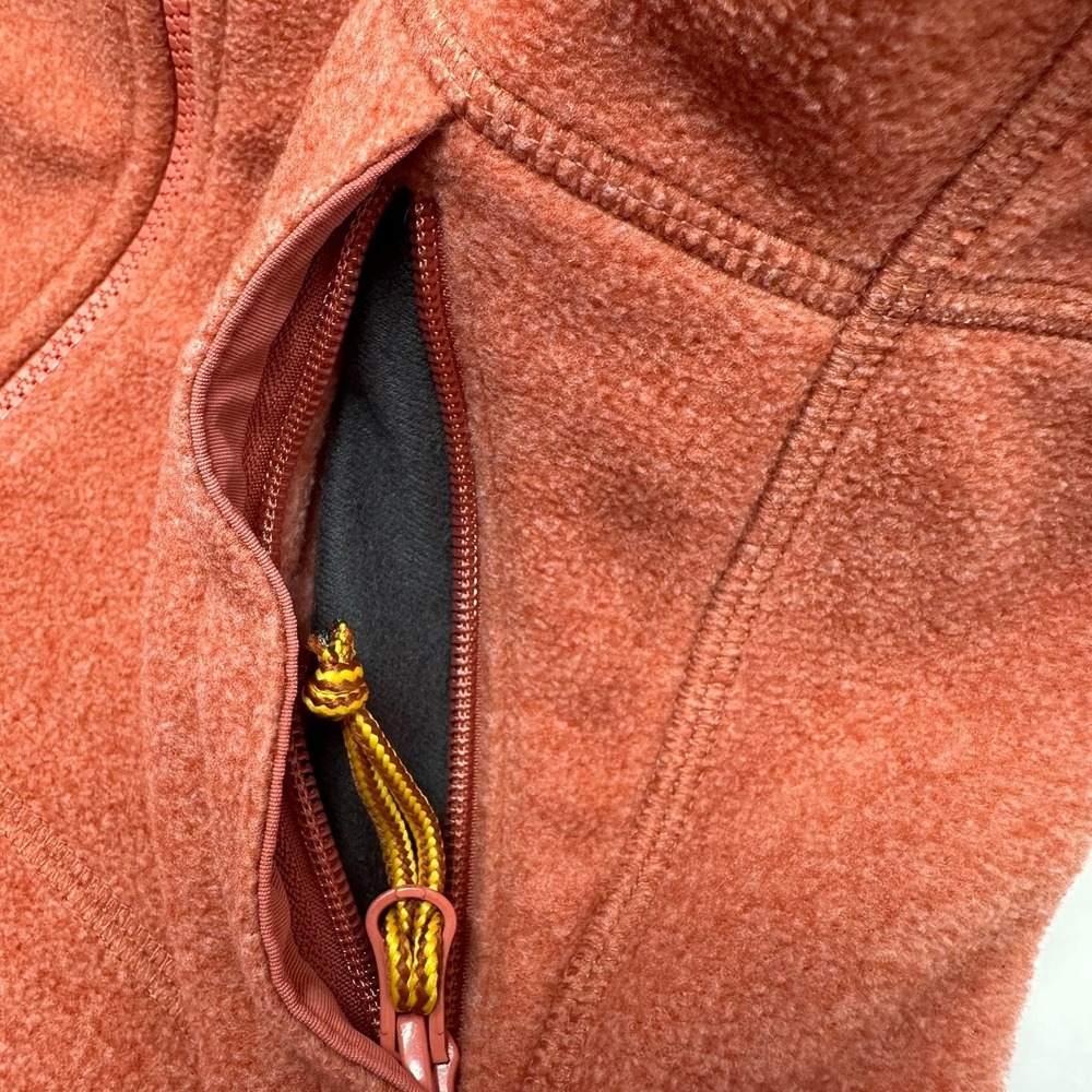 LL Bean Vest Womens XS Orange Sweater Fleece Full Zip 504675 Mock Neck Outdoor - Picture 5 of 11